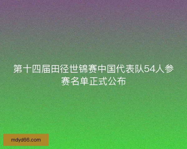 第十四届田径世锦赛中国代表队54人参赛名单正式公布